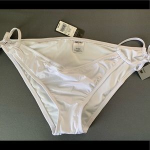 White swimsuit bottoms, size L